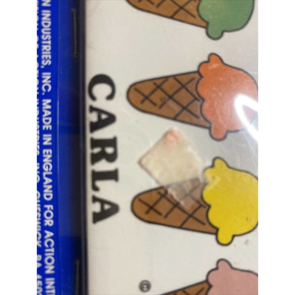 Vintage Retro Dead Stock CARLA With Ice Cream Cone Ceramic Name Wall Sign Plaque - Picture 12 of 12